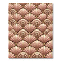 Art Deco Pink Gold Fan Pattern Rug
