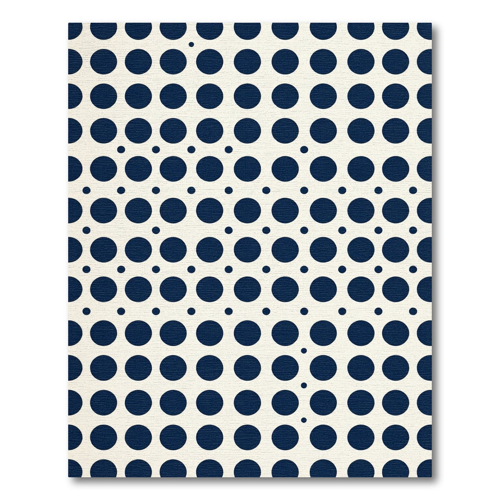 Navy Blue Geometric Polka Dot Rug