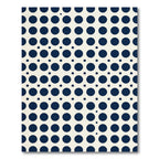 Navy Blue Geometric Polka Dot Rug