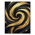 Modern Golden Swirl Abstract Area Rug