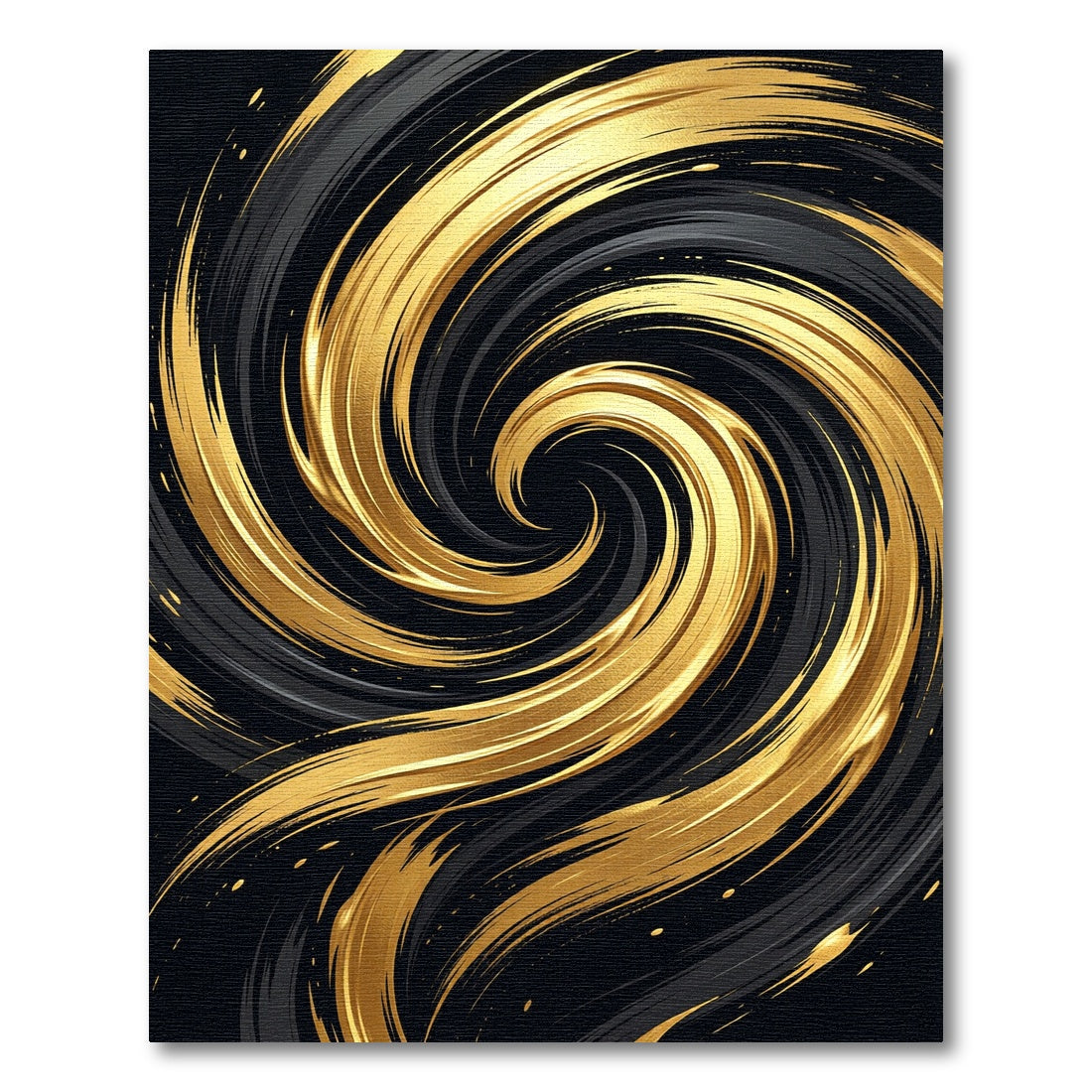 Modern Golden Swirl Abstract Area Rug