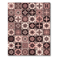 Blush and Chocolate Floral Tile Grid Rug