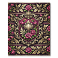 Victorian Damask Rose Floral Shield Rug