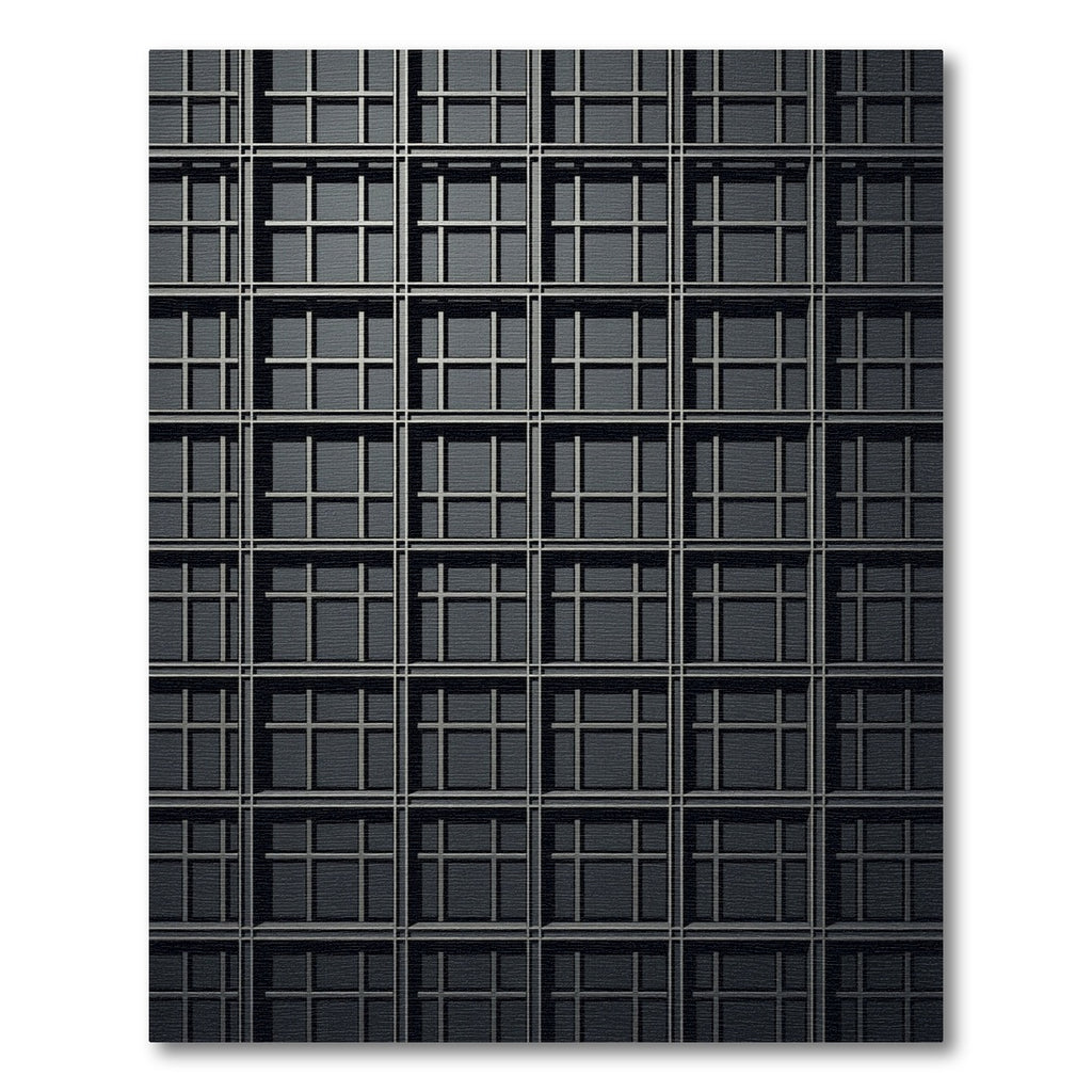 Dark Squared Window Grid Rug