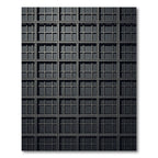Dark Squared Window Grid Rug