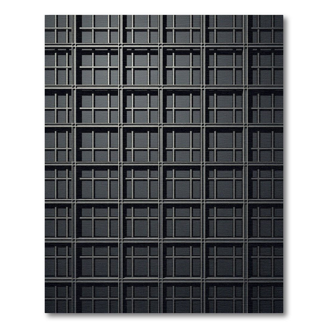 Dark Squared Window Grid Rug