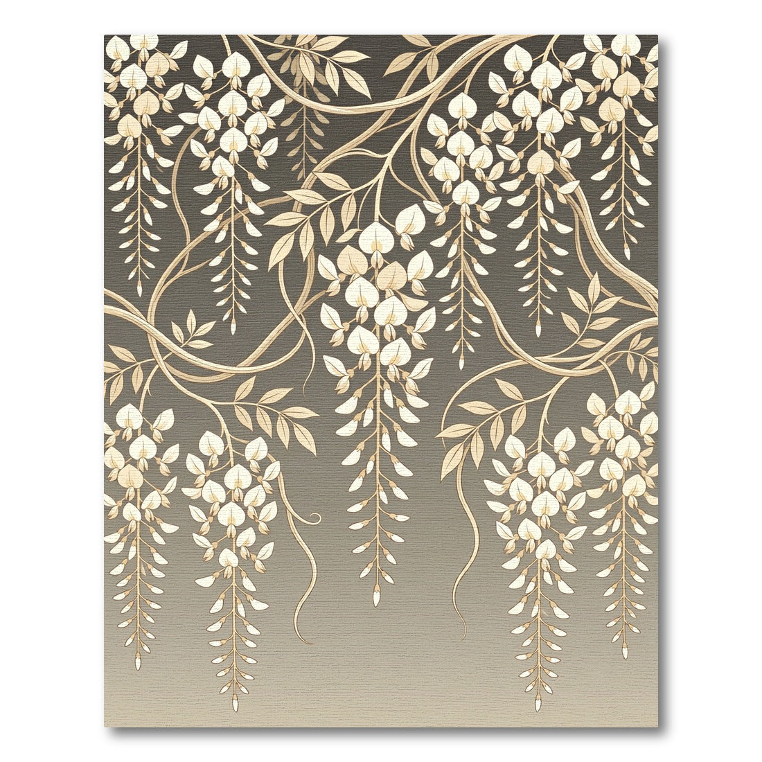 Cream Wisteria Vine Cascade Rug