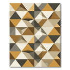 Mid-Century Earthy Geometric Triangles Rug