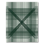Dark Green Crossed Line Arrangement Rug