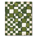 Olive Forest Geometric Layered Cube Art Rug