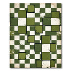 Olive Forest Geometric Layered Cube Art Rug