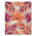 Vibrant Coral Palm Frond Tessellations Rug