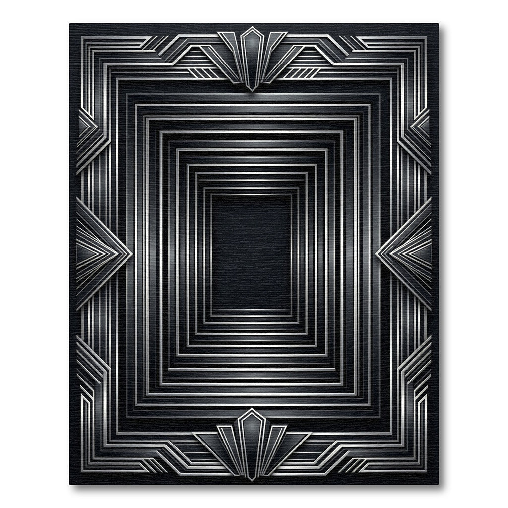 Art Deco Sterling Geometric Frame Rug