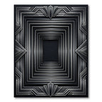 Art Deco Sterling Geometric Frame Rug