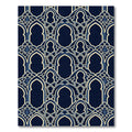 Elegant Navy Arched Geometric Filigree Rug