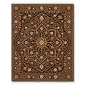 Elegant Floral Gold Medallion Area Rug