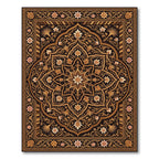Elegant Floral Gold Medallion Area Rug