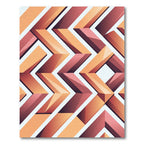 Geometric Terracotta Orange Zigzag Chevron Rug