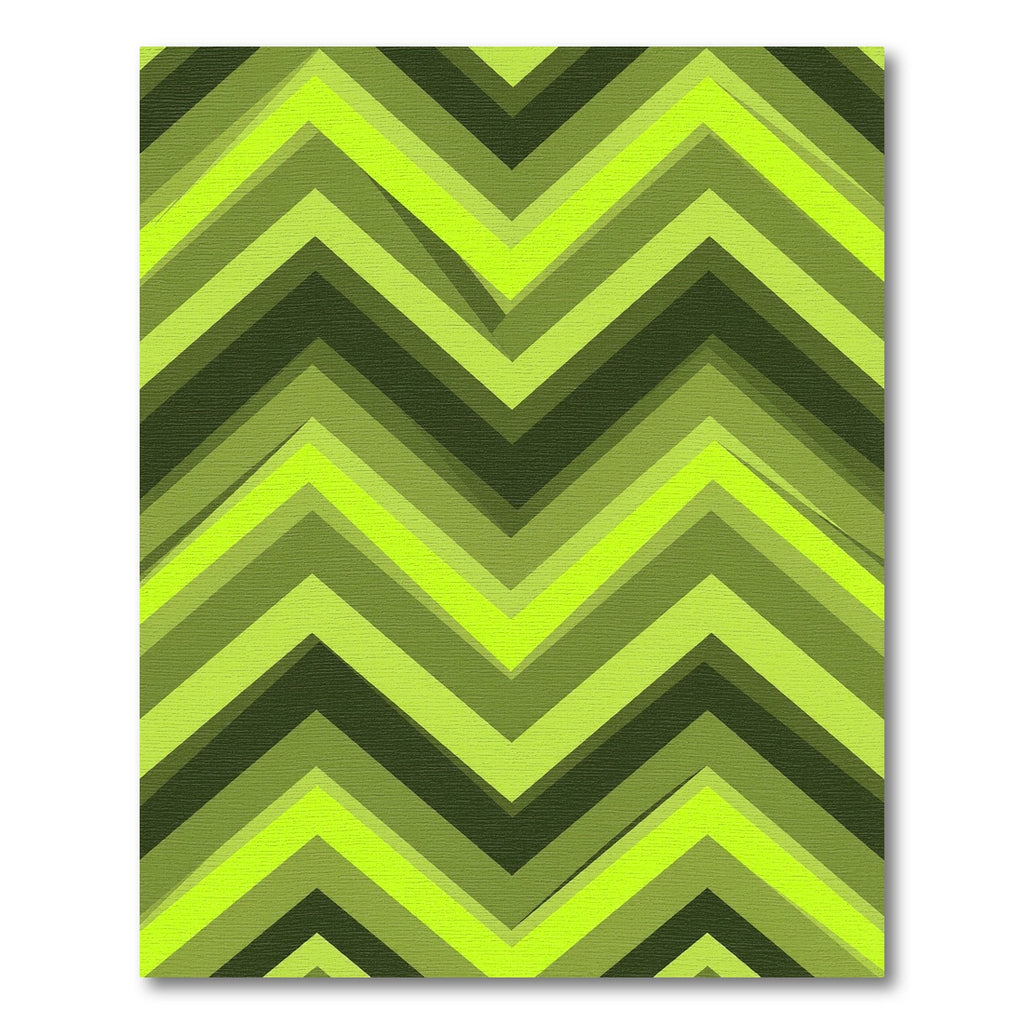 Vibrant Lime Chevron Layered Stripe Rug