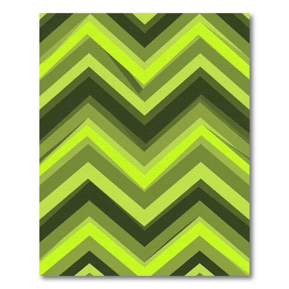 Vibrant Lime Chevron Layered Stripe Rug