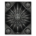 Monochromatic Sunburst Crest Mandala Rug