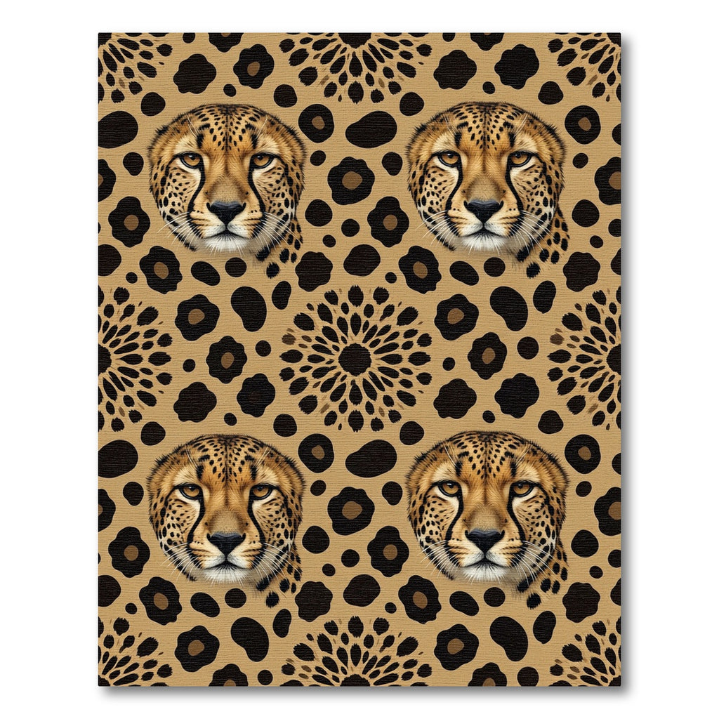 Leopard Head Cheetah Spots Repeat Rug