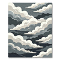 Dramatic Monochrome Stormy Cloud Landscape Rug