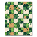 Sage Checkerboard Clover Leaf Meadow Rug