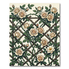 Cream Rose Garden Trellis Wall Art Rug