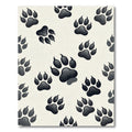 Playful Monochrome Paw Print Rug