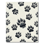 Playful Monochrome Paw Print Rug