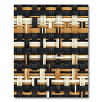 Black Cream and Ochre Woven Weave Rug