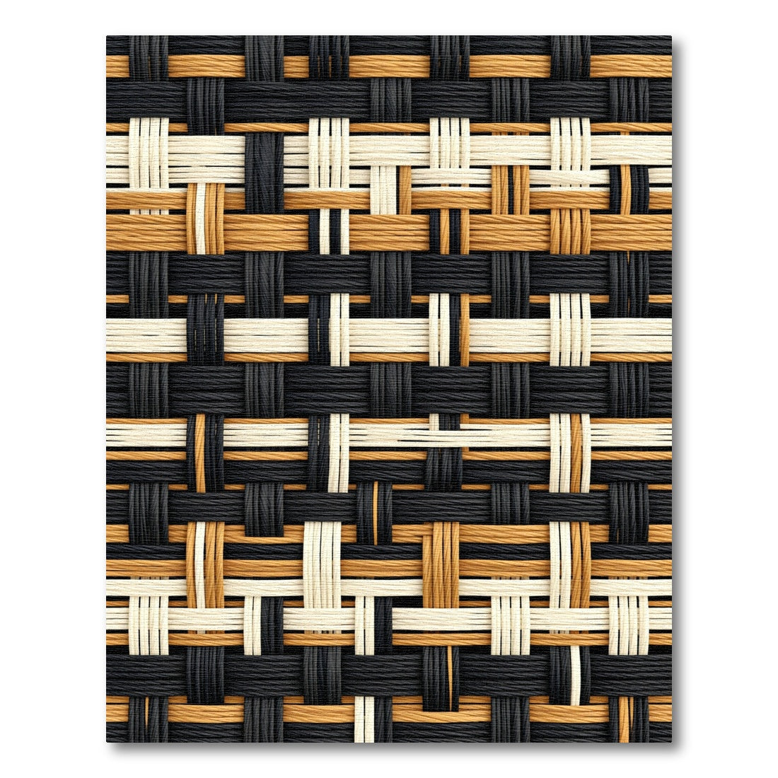 Black Cream and Ochre Woven Weave Rug