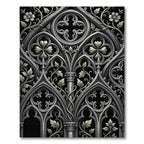 Gothic Silver Ornate Floral Arch Rug