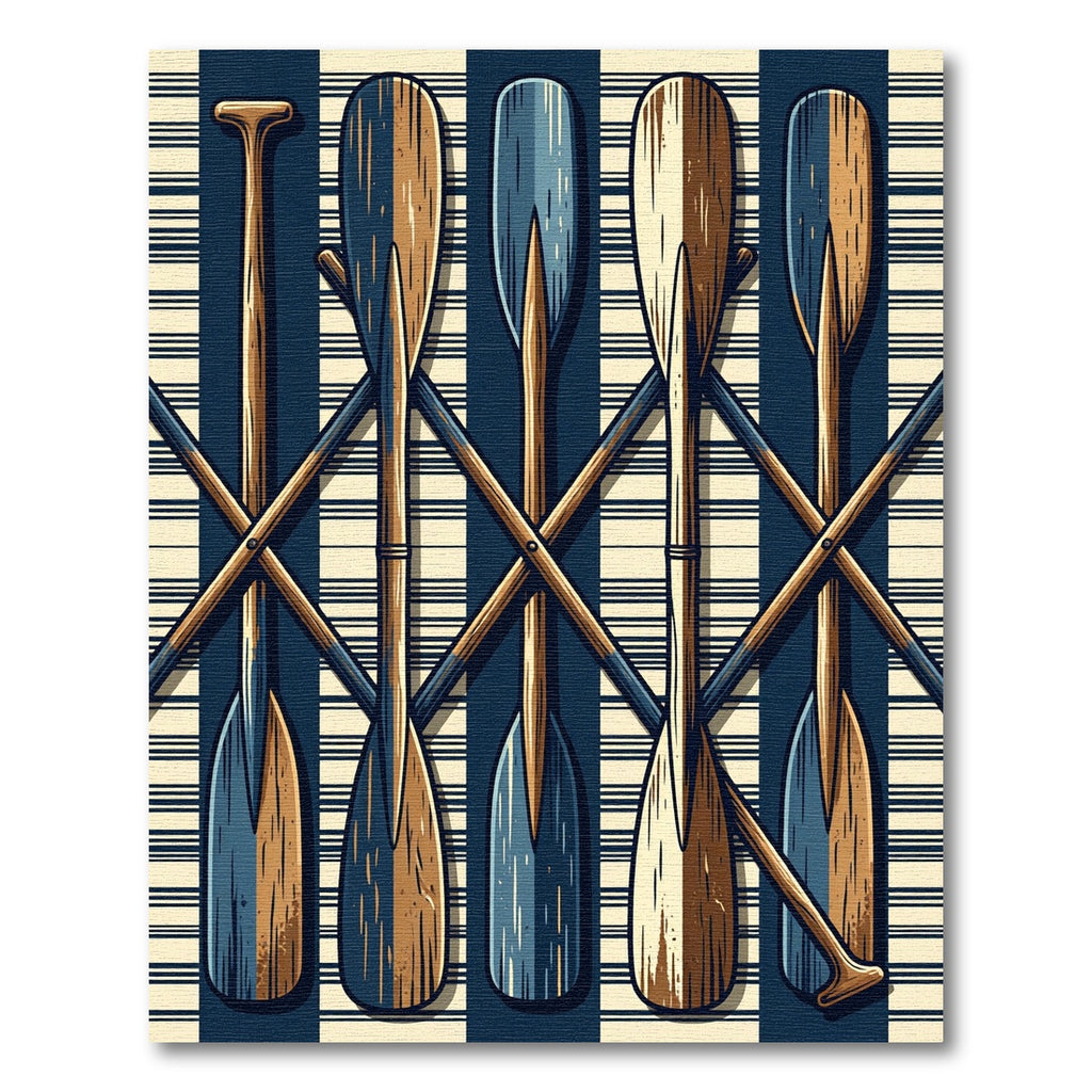 Nautical Blue and Cream Oar Stripe Rug