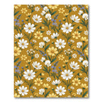 Golden Mustard Wildflower Meadow Floral Rug