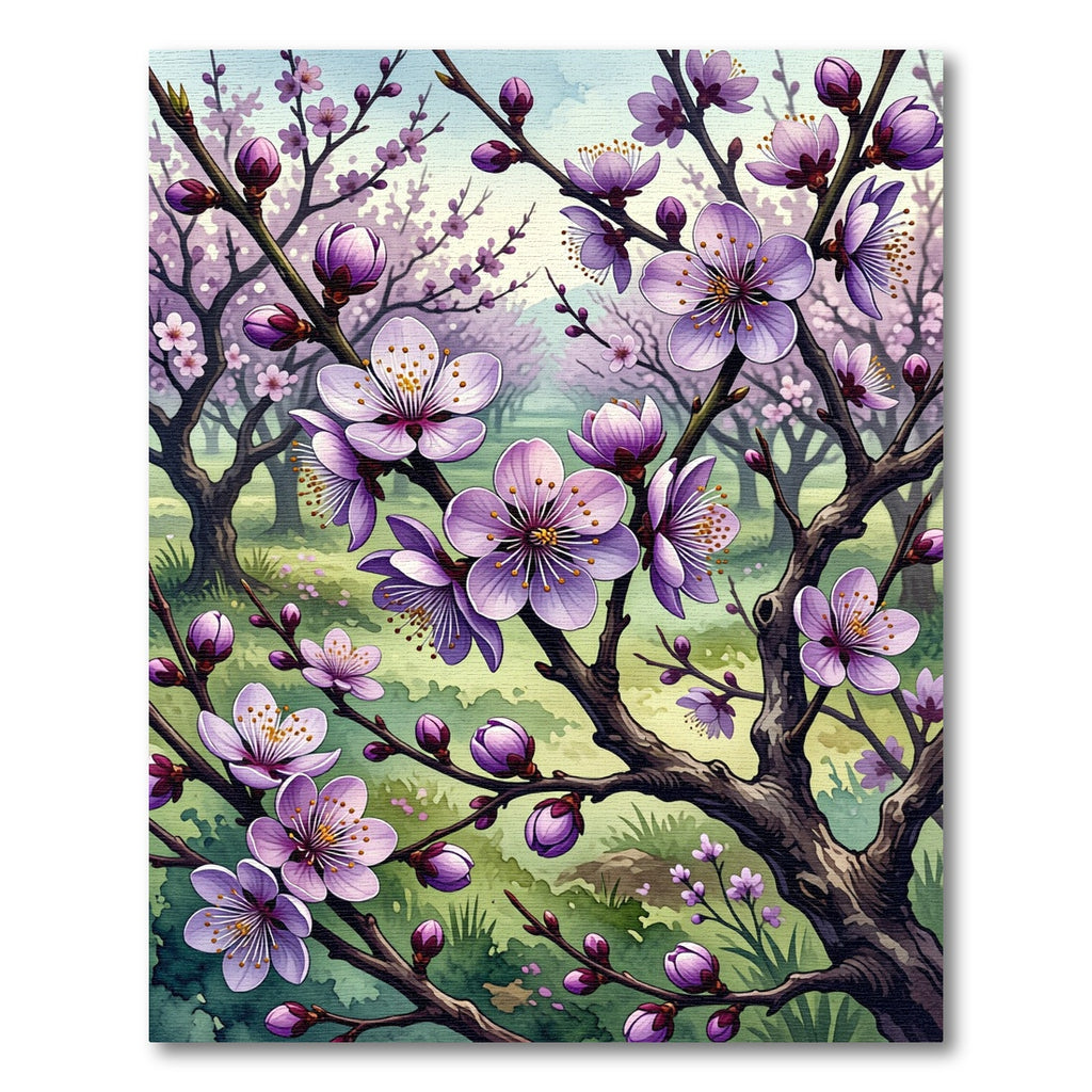 Lavender Cherry Blossom Orchard Flourish Rug