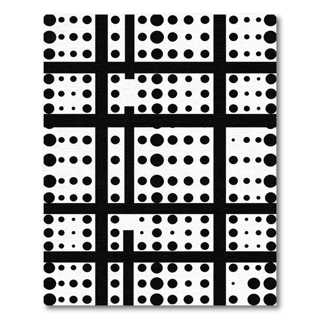 Black White Polka Dot Grid Rug