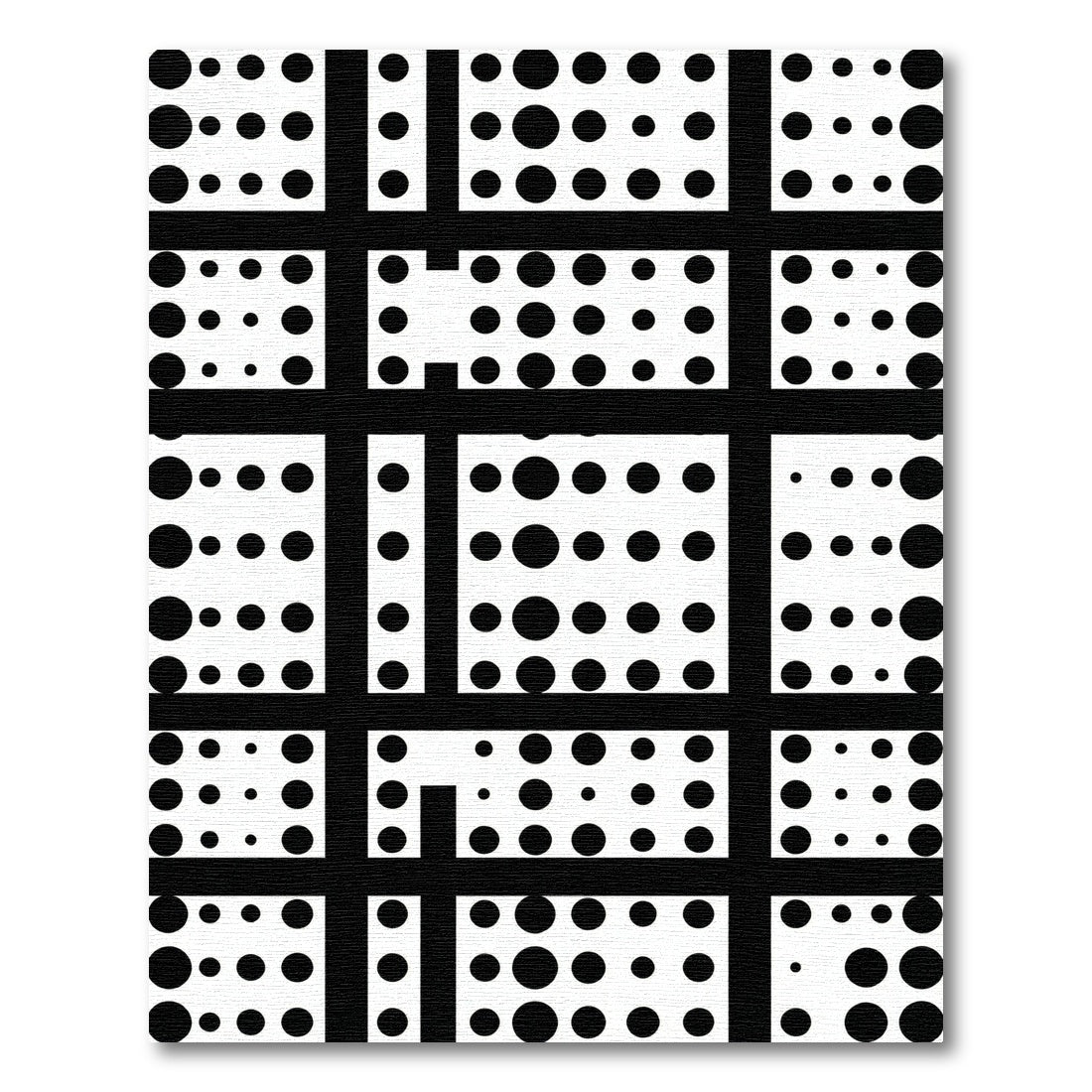 Black White Polka Dot Grid Rug