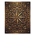Opulent Golden Compass Star Medallion Rug