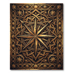 Opulent Golden Compass Star Medallion Rug