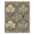 Ornate Golden Clover Charcoal Damask Rug