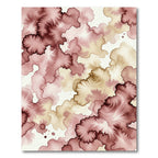 Crimson Mauve Abstract Ink Wash Rug
