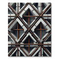 Industrial Steel Grey Geometric Iron Lattice Rug