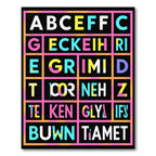 Retro Alphabet Grid Splash Rug