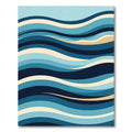 Modern Abstract Blue Wavy Ocean Coast Rug