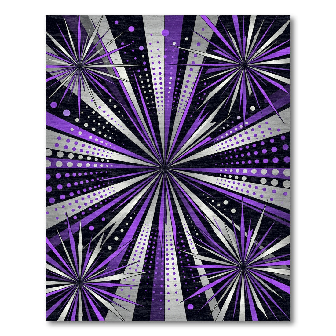 Vibrant Purple Cosmic Burst Radiance Rug
