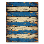Rustic Blue and Tan Striped Plank Rug