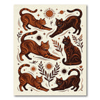 Brown Tabby Cats Celestial Garland Rug