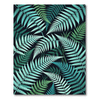 Lush Teal Tropical Fern Botanical Rug